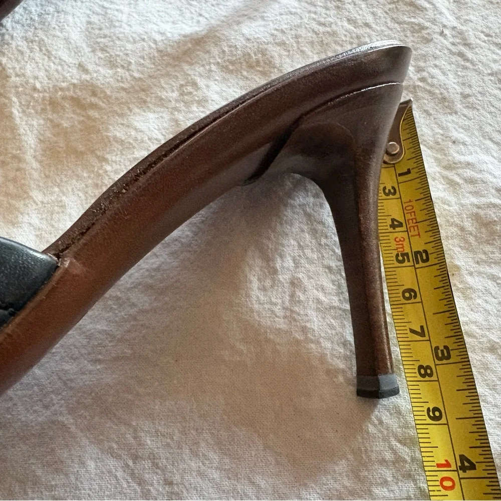 Gucci Black Brown Leather Stiletto Heels - Picture 8 of 9